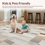 Ultra Soft Area Rug, Non Slip, Stain Resistant, Washable Area Rugs for Living Room, Bedroom, Shower Large Non Slip Bath Mat(Beige)