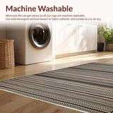 Ultra Soft Area Rug, Non Slip, Stain Resistant, Washable Area Rugs for Living Room, Bedroom, Reversible Braided Farmhouse Entryway Cotton Rug(Brown)