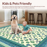 Ultra Soft Area Rug, Non Slip, Stain Resistant, Washable Area Rugs for Living Room, Bedroom, Soft Earthy Tones with Animal Graphics(Ivory)