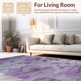 Ultra Soft Area Rug, Non Slip, Stain Resistant, Washable Area Rugs for Living Room, Bedroom, Artistic Lattice Pattern Exploration(Purple)