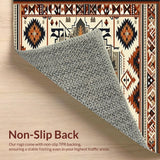 Ultra Soft Area Rug, Non Slip, Stain Resistant, Washable Area Rugs for Living Room, Bedroom, Rustic Warm Toned Patterned Beauty(Brown)