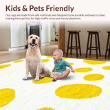 Ultra Soft Area Rug, Non Slip, Stain Resistant, Washable Area Rugs for Living Room, Bedroom, Vibrant Fluffy Novelty Mat(Yellow)