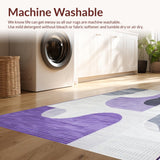 Ultra Soft Area Rug, Non Slip, Stain Resistant, Washable Area Rugs for Living Room, Bedroom, Sophisticated Symmetrical Artistry(Purple)