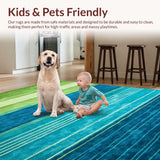 Ultra Soft Area Rug, Non Slip, Stain Resistant, Washable Area Rugs for Living Room, Bedroom, Rustic Minimalist Line Art(Green)