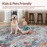 Ultra Soft Area Rug, Non Slip, Stain Resistant, Washable Area Rugs for Living Room, Bedroom, Vintage Grey Floral Elegance(Gray)