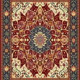 Ultra Soft Area Rug, Non Slip, Stain Resistant, Washable Area Rugs for Living Room, Bedroom, Scandinavian Floral Bohemian(Red)