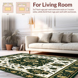 Ultra Soft Area Rug, Non Slip, Stain Resistant, Washable Area Rugs for Living Room, Bedroom, Artisanal Geometric Area(Black)