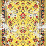 Ultra Soft Area Rug, Non Slip, Stain Resistant, Washable Area Rugs for Living Room, Bedroom, Chic Retro Floral Fusion(Yellow)
