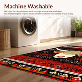 Ultra Soft Area Rug, Non Slip, Stain Resistant, Washable Area Rugs for Living Room, Bedroom, Scandinavian Cozy Cattle Design(Black)