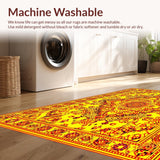 Ultra Soft Area Rug, Non Slip, Stain Resistant, Washable Area Rugs for Living Room, Bedroom, Soft Pom Pom Fringe Accents(Yellow)