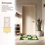 Ultra Soft Area Rug, Non Slip, Stain Resistant, Washable Area Rugs for Living Room, Bedroom, Charming Petal Inspired Design(Beige)