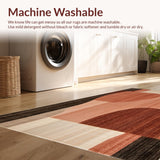 Ultra Soft Area Rug, Non Slip, Stain Resistant, Washable Area Rugs for Living Room, Bedroom, Moody Earthy Tone Area with Unique Rust Brown(Brown)