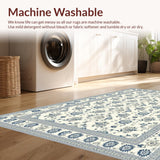 Ultra Soft Area Rug, Non Slip, Stain Resistant, Washable Area Rugs for Living Room, Bedroom, Rustic Botanical Illustrative Style(Ivory)