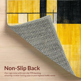 Ultra Soft Area Rug, Non Slip, Stain Resistant, Washable Area Rugs for Living Room, Bedroom, Dynamic Contemporary Color Burst(Yellow)