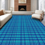 Ultra Soft Area Rug, Non Slip, Stain Resistant, Washable Area Rugs for Living Room, Bedroom, Eclectic Deep Royal Geometric Trellis(Blue)