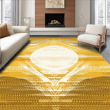 Ultra Soft Area Rug, Non Slip, Stain Resistant, Washable Area Rugs for Living Room, Bedroom, Eclectic Earthy Tones Design(Gold)
