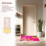 Contemporary Geometric Yellow Pink Fusion(Pink)