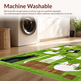 Ultra Soft Area Rug, Non Slip, Stain Resistant, Washable Area Rugs for Living Room, Bedroom, Whimsical Irregular Shape Delight(Green)