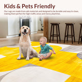 Ultra Soft Area Rug, Non Slip, Stain Resistant, Washable Area Rugs for Living Room, Bedroom, Vibrant Geometric Artistry Expression(Yellow)