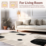 Ultra Soft Area Rug, Non Slip, Stain Resistant, Washable Area Rugs for Living Room, Bedroom, Vibrant Abstract Animal Inspired Aesthetic(Beige)