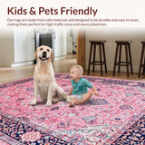 Ultra Soft Area Rug, Non Slip, Stain Resistant, Washable Area Rugs for Living Room, Bedroom, Traditional Hand Tufted Bedroom Area Carpet(Pink)