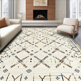 Ultra Soft Area Rug, Non Slip, Stain Resistant, Washable Area Rugs for Living Room, Bedroom, Eclectic Earth Tone Tasseled Design(Beige)