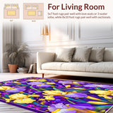 Ultra Soft Area Rug, Non Slip, Stain Resistant, Washable Area Rugs for Living Room, Bedroom, Bright Tiled Seasonal Festivity(Purple)