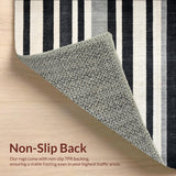 Ultra Soft Area Rug, Non Slip, Stain Resistant, Washable Area Rugs for Living Room, Bedroom, Monochrome Striped Floor Covering With Contemporary Geometric Lines Rug(Gray)
