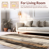 Ultra Soft Area Rug, Non Slip, Stain Resistant, Washable Area Rugs for Living Room, Bedroom, Cozy Cottage Inspired Patterns(Beige)