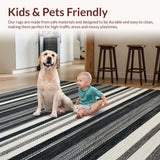 Ultra Soft Area Rug, Non Slip, Stain Resistant, Washable Area Rugs for Living Room, Bedroom, Stylish Black and White Striped Rug:  Modern Geometric Pattern(Black)