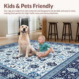 Modern Abstract Faux Wool Area for Hallway(White)