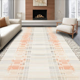 Ultra Soft Area Rug, Non Slip, Stain Resistant, Washable Area Rugs for Living Room, Bedroom, Neutral Toned Trellis Area High Low Look(Gray)
