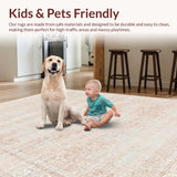 Ultra Soft Area Rug, Non Slip, Stain Resistant, Washable Area Rugs for Living Room, Bedroom, Nursery Design for Baby Girl(Pink)