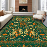 Ultra Soft Area Rug, Non Slip, Stain Resistant, Washable Area Rugs for Living Room, Bedroom, Vintage Animal Print Aesthetic(Green)