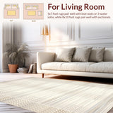 Ultra Soft Area Rug, Non Slip, Stain Resistant, Washable Area Rugs for Living Room, Bedroom, Luxurious Creamy Shag Pattern(Beige)