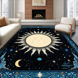 Ultra Soft Area Rug, Non Slip, Stain Resistant, Washable Area Rugs for Living Room, Bedroom, Celestial Moonlit Starburst Design(Blue)