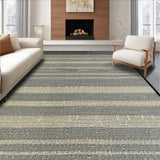 Ultra Soft Area Rug, Non Slip, Stain Resistant, Washable Area Rugs for Living Room, Bedroom, Rustic Neutral Striped Harmony(Gray)