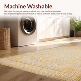 Ultra Soft Area Rug, Non Slip, Stain Resistant, Washable Area Rugs for Living Room, Bedroom, Rustic Neutral Twisted Lines(Beige)
