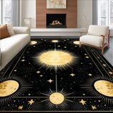 Ultra Soft Area Rug, Non Slip, Stain Resistant, Washable Area Rugs for Living Room, Bedroom, Enchanting Dark Starscape Aesthetic(Black)