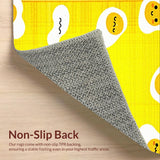 Ultra Soft Area Rug, Non Slip, Stain Resistant, Washable Area Rugs for Living Room, Bedroom, Unique Fun Shaped Floor Accent(Yellow)