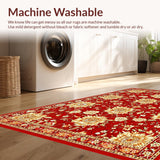 Ultra Soft Area Rug, Non Slip, Stain Resistant, Washable Area Rugs for Living Room, Bedroom, Lively Sunflower Inspired Pattern(Red)