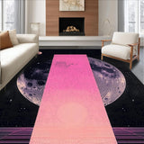 Ultra Soft Area Rug, Non Slip, Stain Resistant, Washable Area Rugs for Living Room, Bedroom, Dreamy Pastel Moonlit Design(Pink)