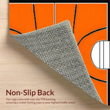Ultra Soft Area Rug, Non Slip, Stain Resistant, Washable Area Rugs for Living Room, Bedroom, Contemporary Circular Sports Aesthetic(Orange)