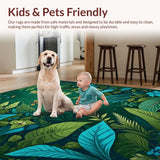 Ultra Soft Area Rug, Non Slip, Stain Resistant, Washable Area Rugs for Living Room, Bedroom, Elegant Minimalist Insect Pattern(Green)