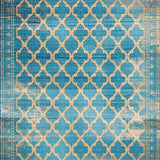 Ultra Soft Area Rug, Non Slip, Stain Resistant, Washable Area Rugs for Living Room, Bedroom, Rustic Spice Tiled Arrangement(Blue)