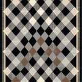 Ultra Soft Area Rug, Non Slip, Stain Resistant, Washable Area Rugs for Living Room, Bedroom, Bold Monochrome Diamond Arrangement(Beige)
