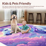 Ultra Soft Area Rug, Non Slip, Stain Resistant, Washable Area Rugs for Living Room, Bedroom, Fluffy Plush Rainbow Carpet for Kids Playroom(Orange)