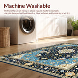 Ultra Soft Area Rug, Non Slip, Stain Resistant, Washable Area Rugs for Living Room, Bedroom, Striking Modern Lattice Patterns(Blue)