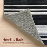 Ultra Soft Area Rug, Non Slip, Stain Resistant, Washable Area Rugs for Living Room, Bedroom, Bold Monochrome Striped Area Rug for Versatile Decor Accents(Black)