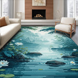 Charming Blue and Green Abstract Scene(Blue)